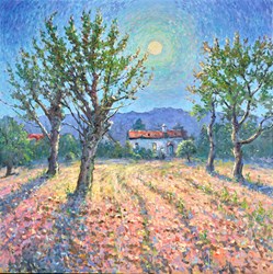 Fullmoon Portugal by James Preston - Original Painting on Box Canvas sized 39x39 inches. Available from Whitewall Galleries